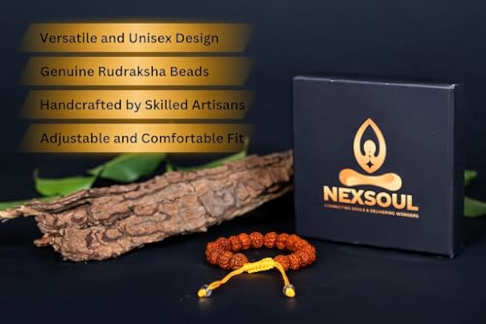Core Rudraksha Bracelet for Spiritual Jewellery, Adjustable